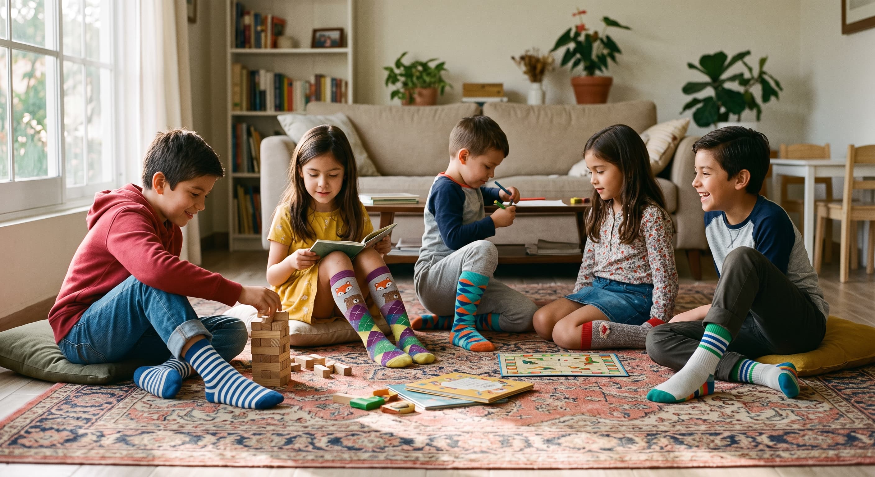Niños usando calcetas y calcetines Francés para niños